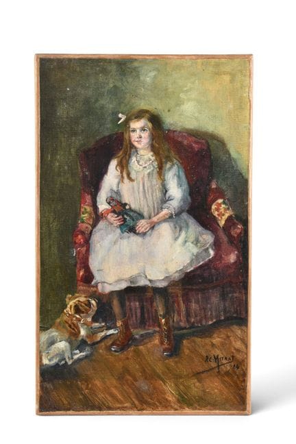R. C. Murat (XXème siècle). Portrait de fillette a