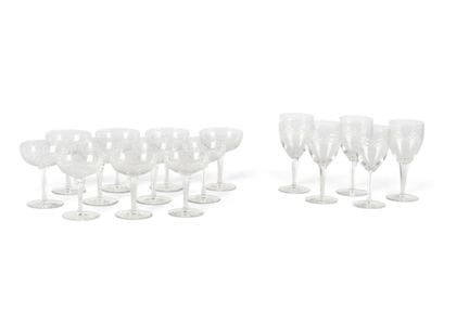 VERRES (lot de) en cristal taillé, comprenant 11 c