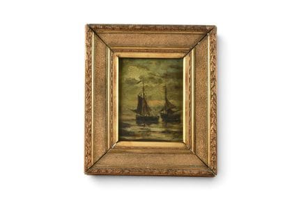 TERHELL (?) XIXème siècle. Voiliers au clair de lu