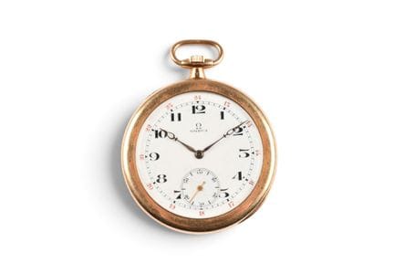 OMEGA. Montre de poche extra plate en or jaune 585