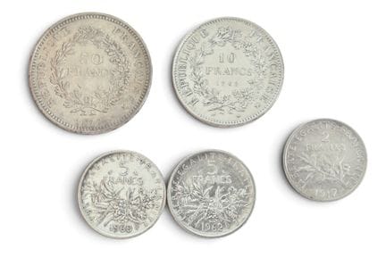 MONNAIES d'ARGENT. Lot comprenant : 1 x 50 francs 