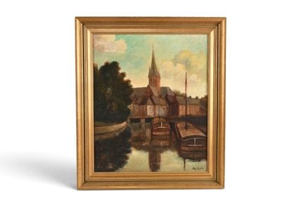 Edg. Lambert (XXème siècle). Bateaux sur le canal 