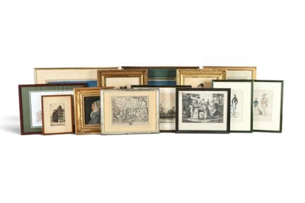 TABLEAUX (un carton de treize) comprenant, lithogr