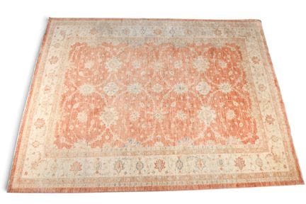 TAPIS de laine à décor de rinceaux fleuris à fond 