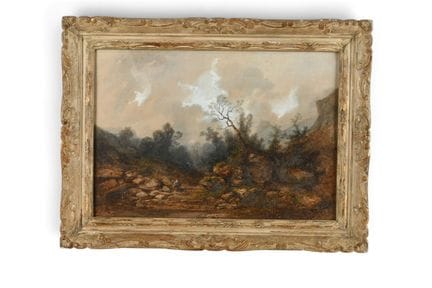 LEBAS, Hippolyte (1782-1867). Paysage rocailleux a