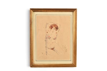 E. Febvre. Nu féminin, 1948. Lithographie, monogra