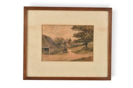 DE WINT, Peter (1784-1849), paysage animé, aquarel