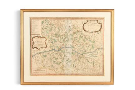 CARTE aquarellée "Direction d'Angers divisée en se