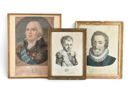 GRAVURES (ensemble de trois) à sujet d'Henr IV ; L