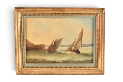 DUMOUCHEL, Salutiano (1847-1901). Marine. Huile su