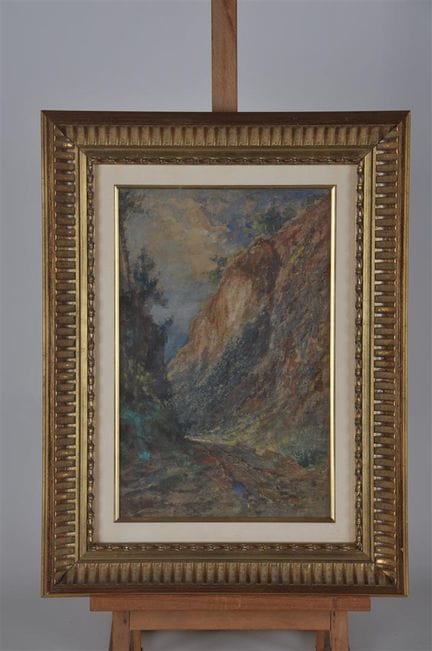 SAPORITI, Rinaldo (1840-1913). Chemin de montagne.