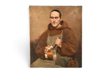 ECOLE FRANCAISE du XIXème siècle. Moine frottant u