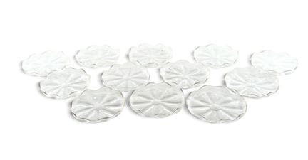 ASSIETTES (suite de douze) ou COUPES en verre à bo