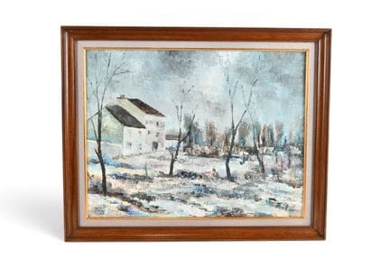 Zachorine. Paysage d'hiver. Huile sur toile, signé