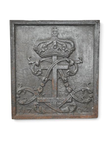 TAQUE ou PLAQUE de CHEMINEE en fonte au chiffre du