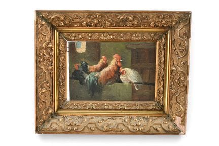 ECOLE FRANCAISE du XIXème siècle
Coqs et poules da