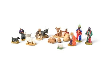 GILLI à MANOSQUE. Lot de 7 santons en terre cuite 