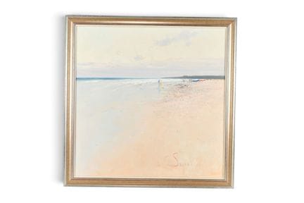 SEGRELLES, Joan. La plage. Huile sur toile signée 