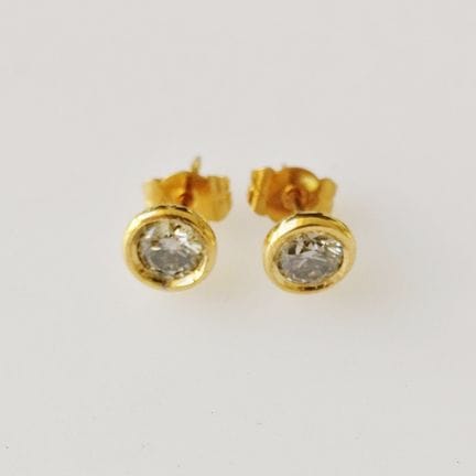 Bijou - Boucles d'oreilles : 0,90 ct Gris fantaisi