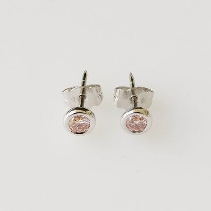 Bijou - Boucles d'oreilles : 0,40 ct Rose orangé f
