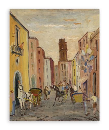 MARIO CORTIELLO (1907-1982) - Chariots à S. Eligio