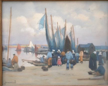 Mathurin JANSSAUD (1857-1940)
"Pêcheurs bretons à 