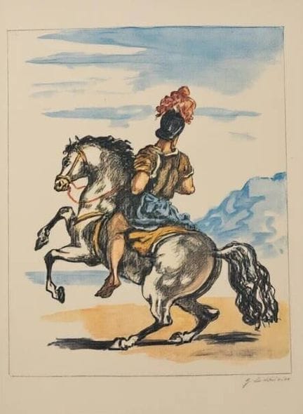 Giorgio de CHIRICO (1888-1978)
"Reiter".
Fotolitho