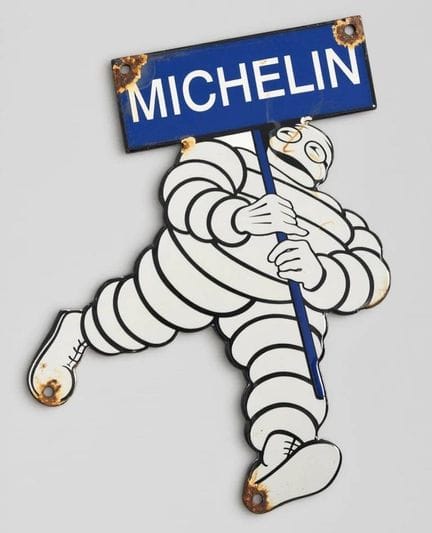 Der gehende Michelin-Bibendum
Werbetafel aus email