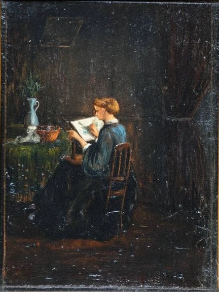 Ecole française du XIXème siècle
"La liseuse".
Hui