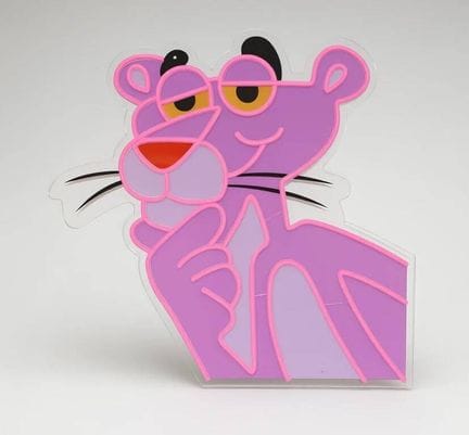 Leuchtschild aus Plexiglas „Der rosarote Panther“
