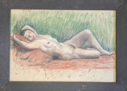 Suite de 4 pastels représentant
des nus.