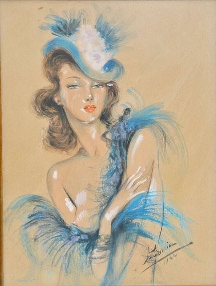 Portrait d'élégante
Pastel.
25 x 19cm