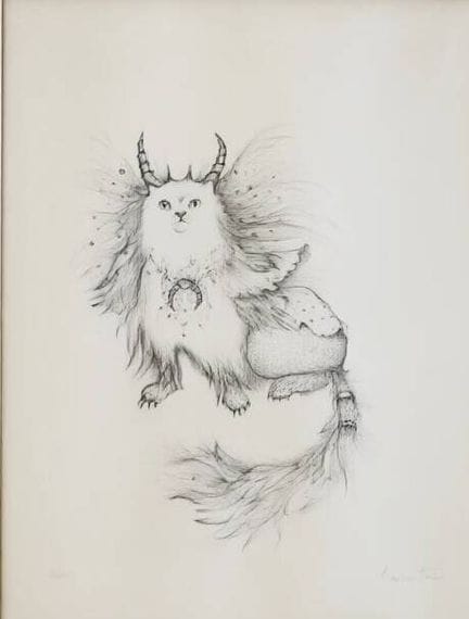 Léonor FINI (1908–1996)
„Katze“.
Radierung auf Pap