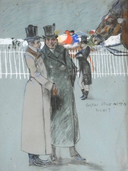 Gustave Adolphe MOSSA (1883-1971)
"Aux courses".
P