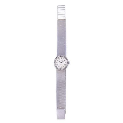 MONTRE-BRACELET avec bracelet en ruban d'or blanc 
