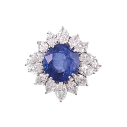 ANILLO de oro blanco de 18 quilates, engastado con