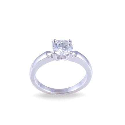 BAGUE en or blanc 18 carats sertie d'un brillant d