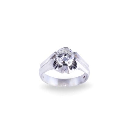 18K white gold RING with a 1.52 ct brilliant-cut d