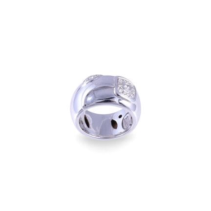 * BAGUE CHIMENTO à bande bombée, en or blanc 18 ca