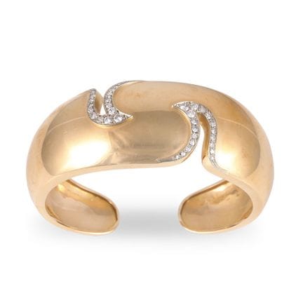 18Kt yellow and white gold BRACELET, with slightly