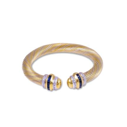 BRACELET, ALVESTILE rigide tubulaire, en or jaune 