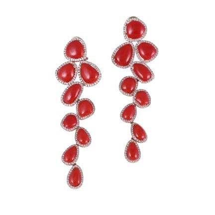 * ~ PENDIENTES colgantes, de oro rosa de 18 quilat
