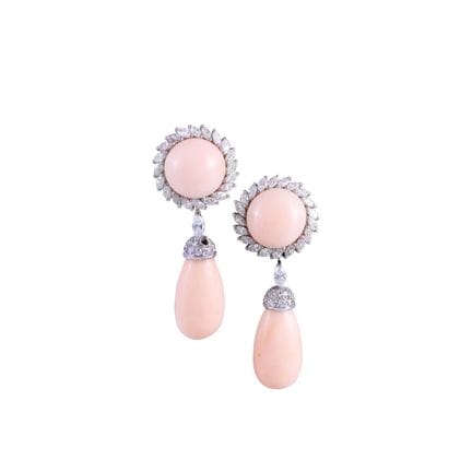 PENDIENTES de clip, en oro blanco de 18 quilates, 