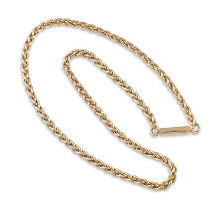 COLLANA, POMELLATO a maglia spiga in oro giallo 18