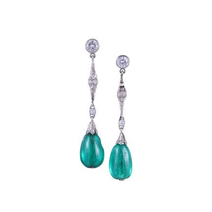 PENDIENTES de platino y oro blanco de 18 quilates,