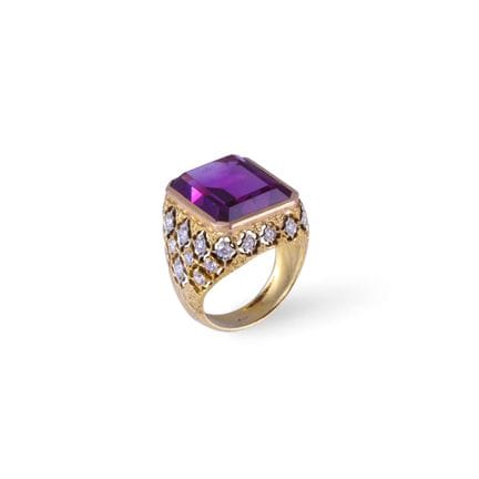 BAGUE en or jaune et blanc 18 carats, de type anne