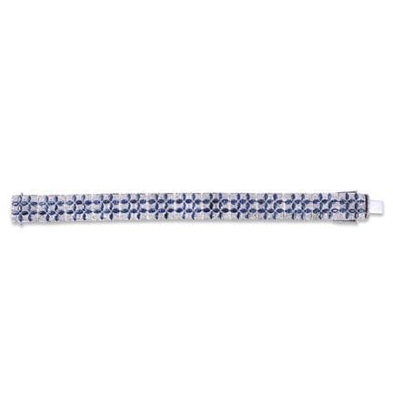 Ribbon-style BRACELET, in 18K white gold with bril