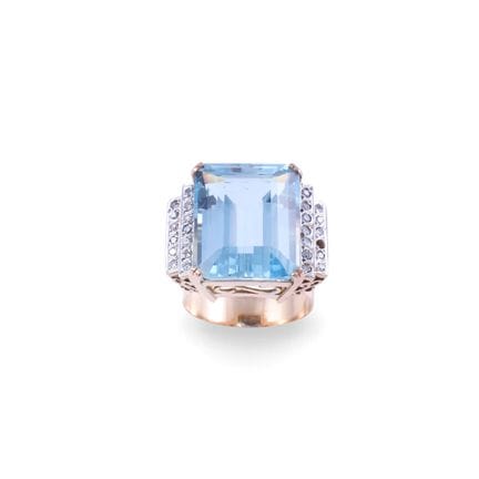 18K rose gold openwork RING, set with a 19.45-cara