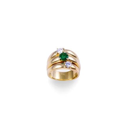 BAGUE en or jaune 18 carats composée de trois anne