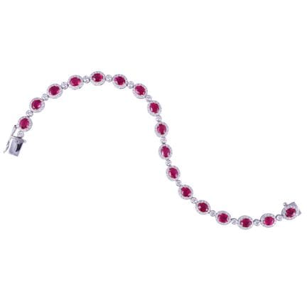 * BRACELET « rivière » en or blanc 18 carats, avec
